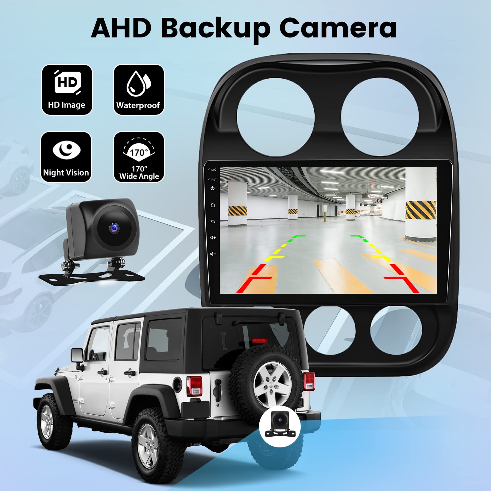 2GB RAM 64GB ROM Android 13 Car Stereo for 2010-2016 Jeep Compass & Patriot - 10.1
