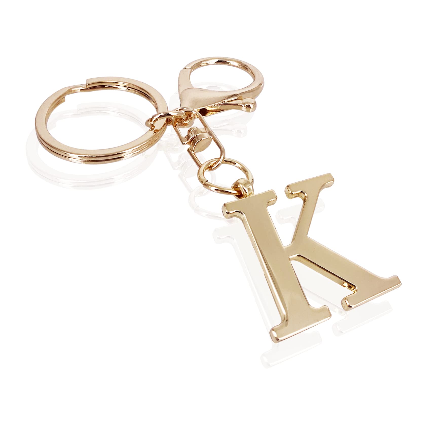 Personalized Gold Letter A-Z Keychain for Women - Custom Initial Charm for Handbags, Purses & Backpacks - Stylish Bag Accessory Gift for Her (Great for Gifts, Travel & Everyday Use)