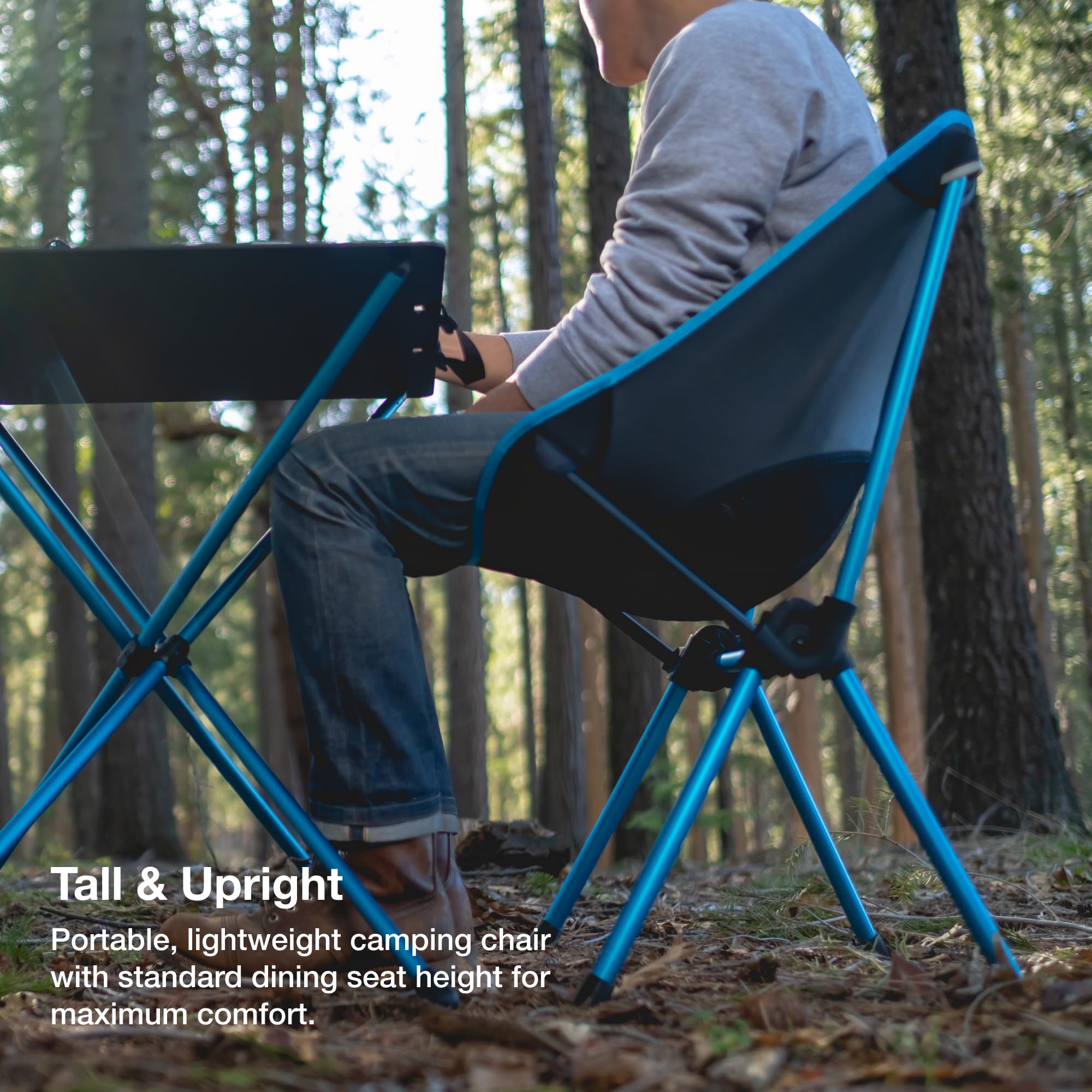 Helinox Café Chair - Lightweight, Collapsible Outdoor Dining Chair for Camping, Picnics & Travel - Compact & Portable - Black