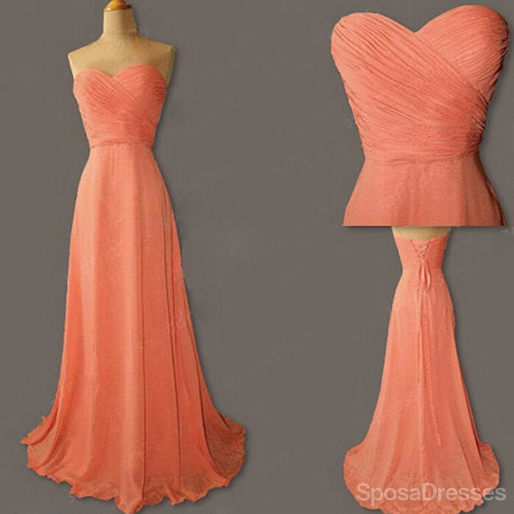 Junior Sweetheart Chiffon Bridesmaid Dress with Lace-Up Back - Elegant Formal Gown for Weddings, Prom, Quinceañera & Special Occasions (Style WG186)