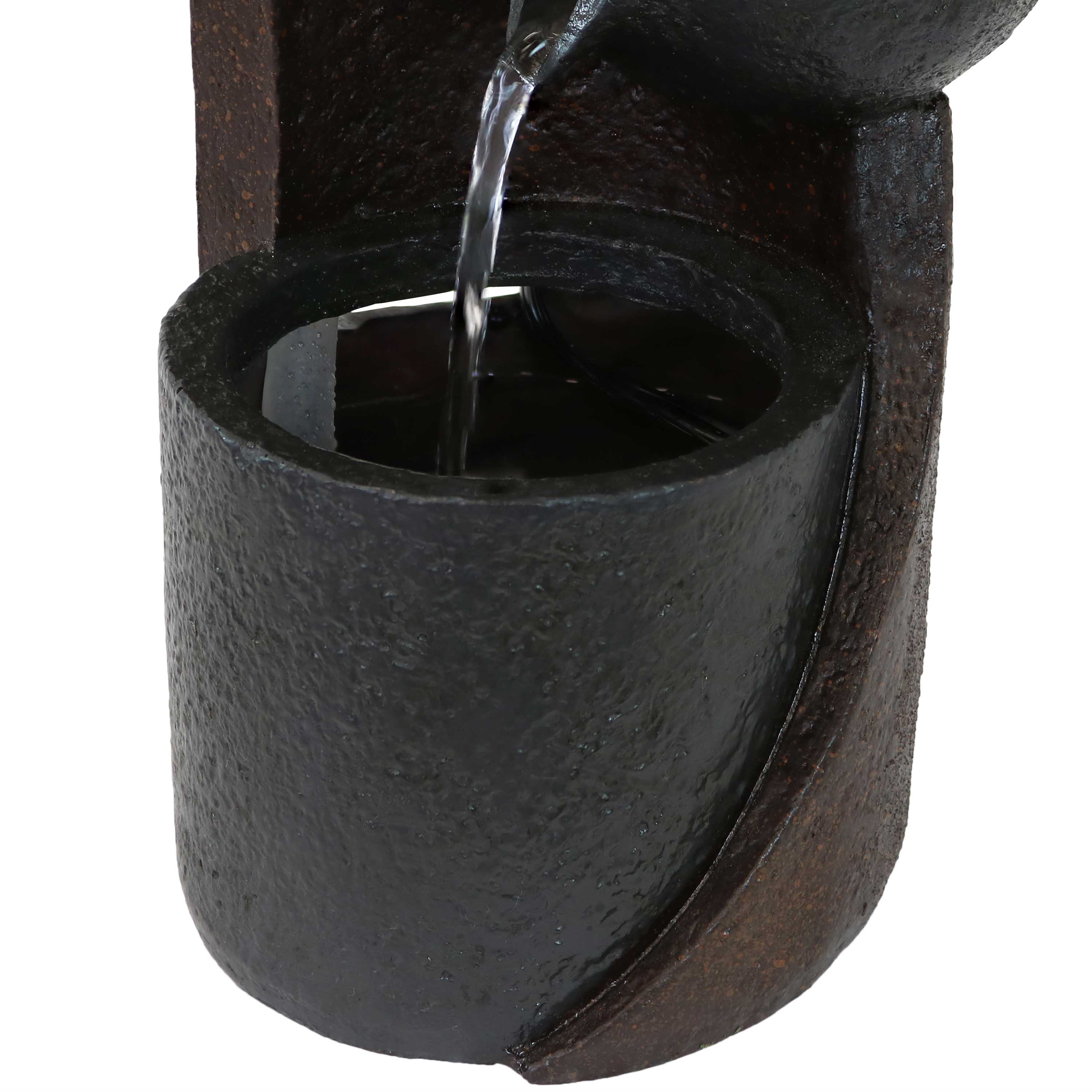 3-Tier Indoor Tabletop Water Fountain with Descending Bowls by Sunnydaze - Perfect for Home, Office, and Meditation Spaces