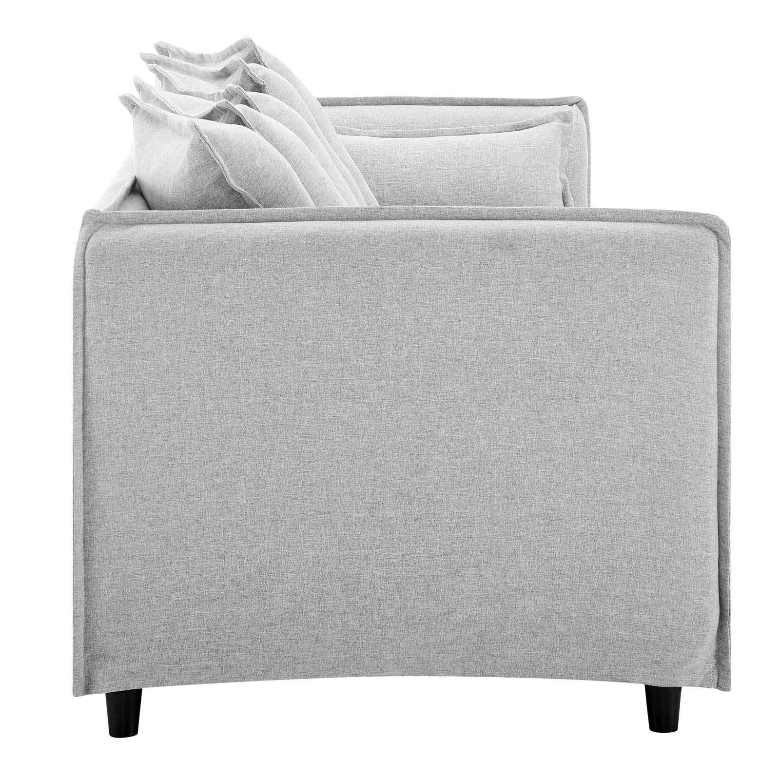 Modway Avalon Fabric Upholstered Slipcover Sofa - Light Gray Modern Living Room Couch for Small Spaces & Apartments