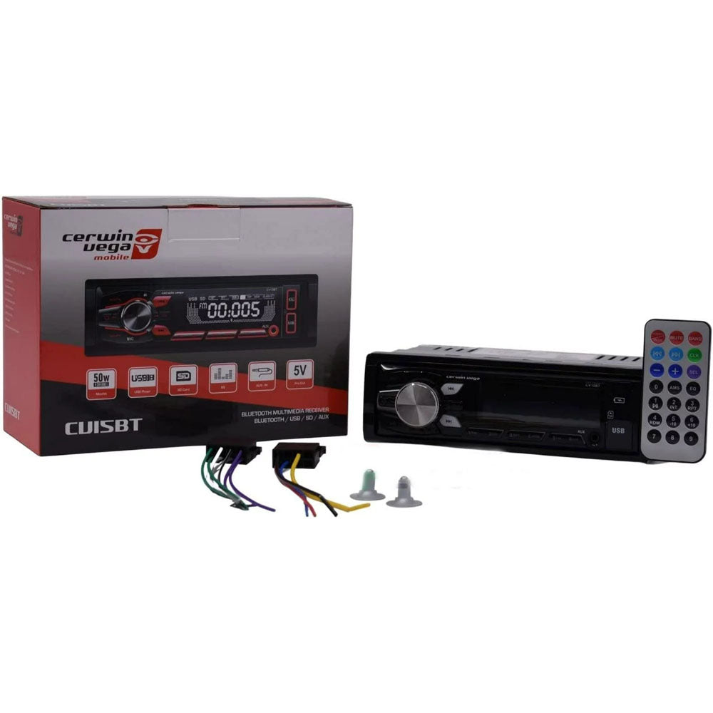 Cerwin Vega CV15BT Bluetooth Multimedia Receiver with USB, SD, and AUX Inputs - Wireless Audio Streaming for Home, Car, and Office Use