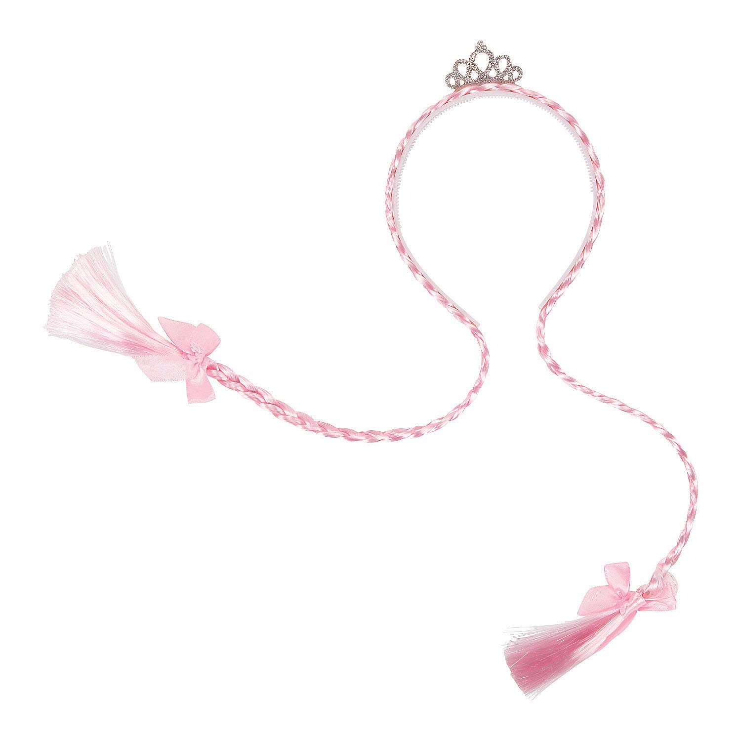 Sparkly Princess Tiara Headbands with Braids - 12 Pack Kids Hair Accessories for Dress Up, Birthday Parties & Costume Play - Perfect for Halloween, Tea Parties & Royal Pretend Play
