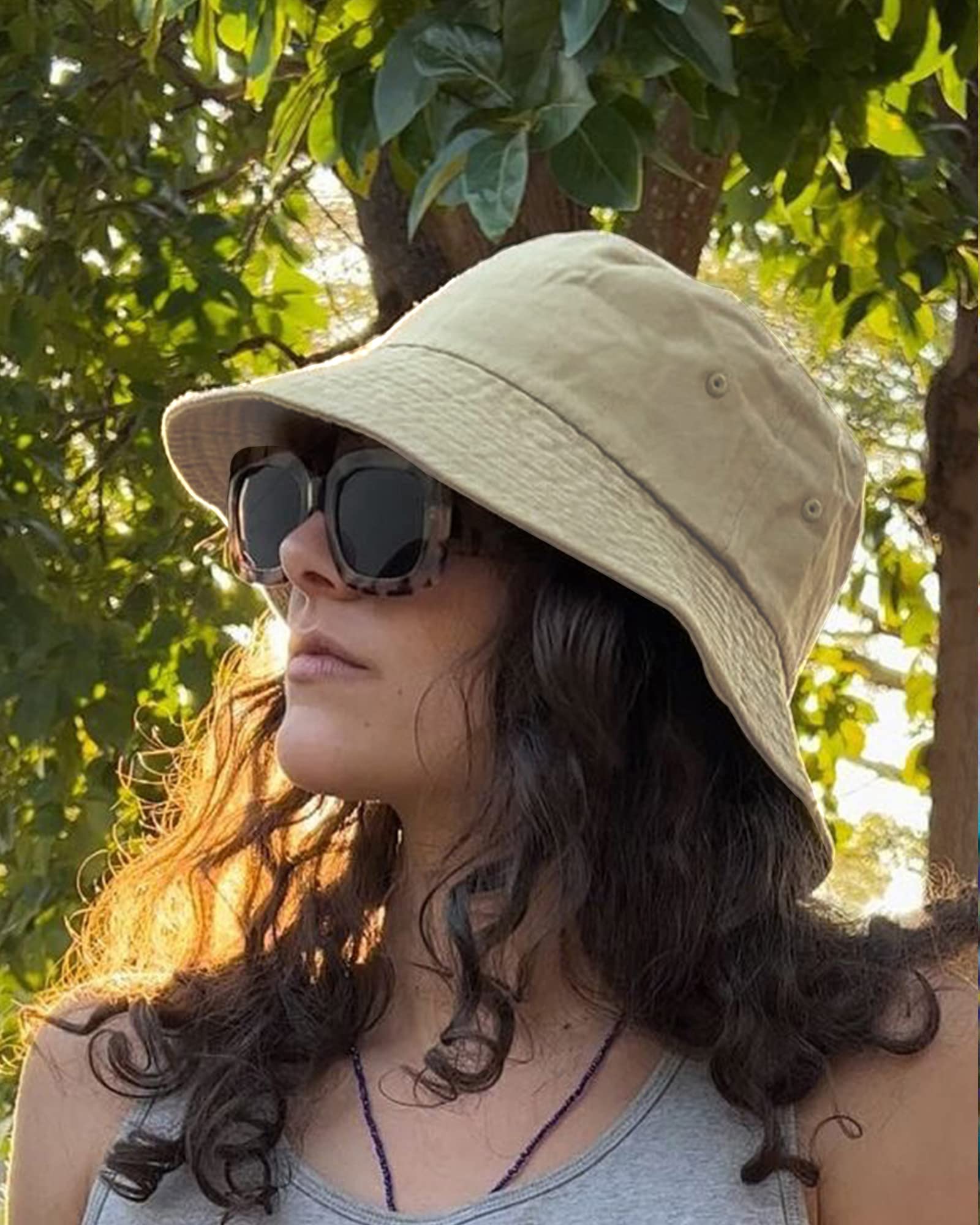 Camptrace Bucket Hats for Women & Men - Breathable Washed Cotton Packable Sun Hat with Detachable String - Perfect for Summer, Beach, Hiking & Outdoor Activities
