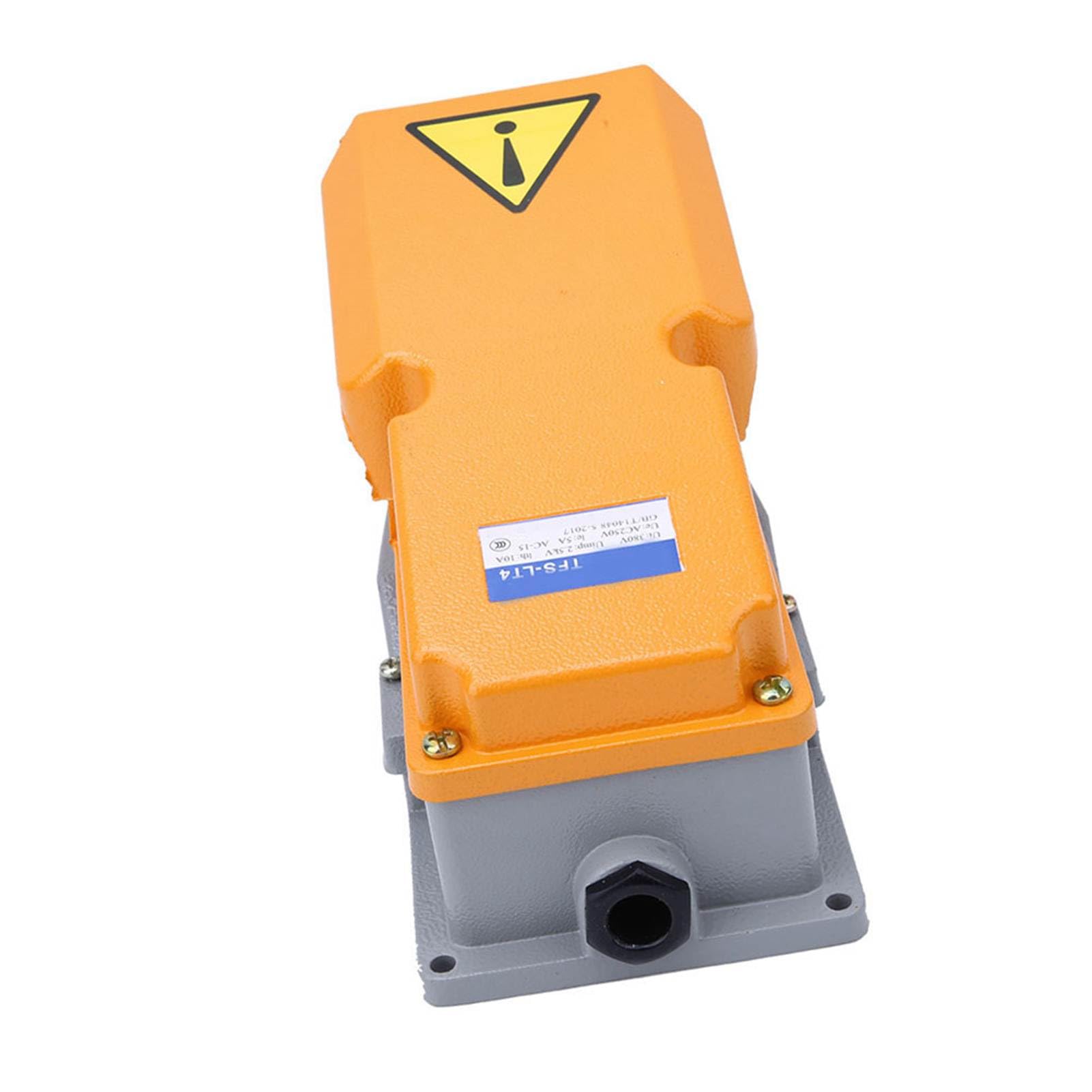 Industrial Foot Switch - Heavy Duty Aluminum Shell Momentary Foot Pedal Controller with Non-Slip Base for CNC Machines, Sewing Equipment & Workshop Tools | Perfect for Metalworking, Woodworking & Industrial Automation
