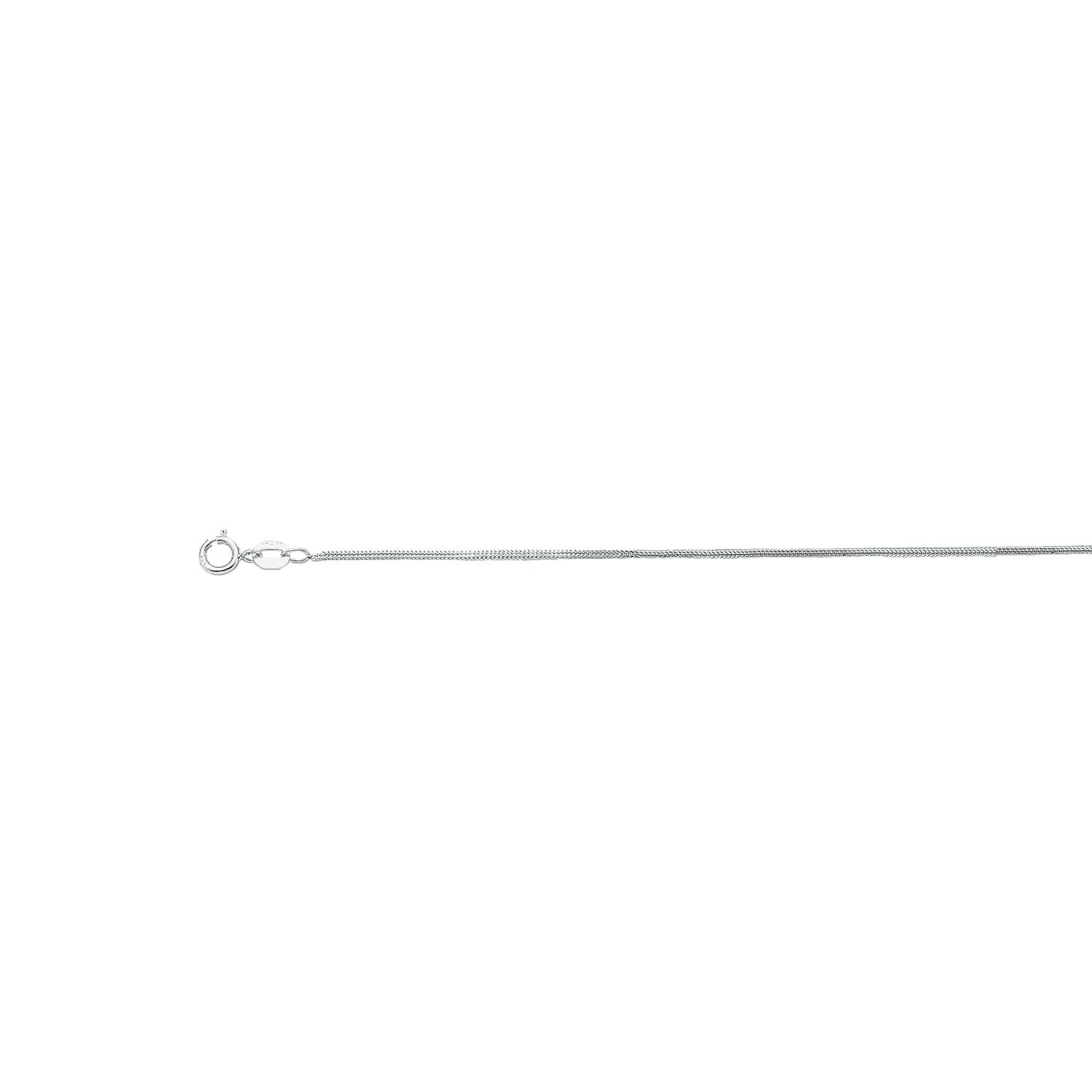 14K White Gold 0.8mm Wide Foxtail Chain Necklace with Spring Ring Clasp - Elegant Layering Piece for Women, Perfect for Everyday Wear & Special Occasions