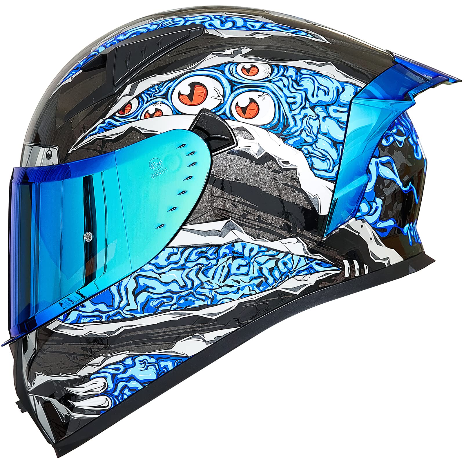 DOT Approved ILM Z501 Full Face Motorcycle Helmet with Pinlock Compatible Clear & Tinted Visors - Street Bike & Motocross Safety Gear for Men & Women | Perfect for Commuting, Racing and Off-Road Adventures