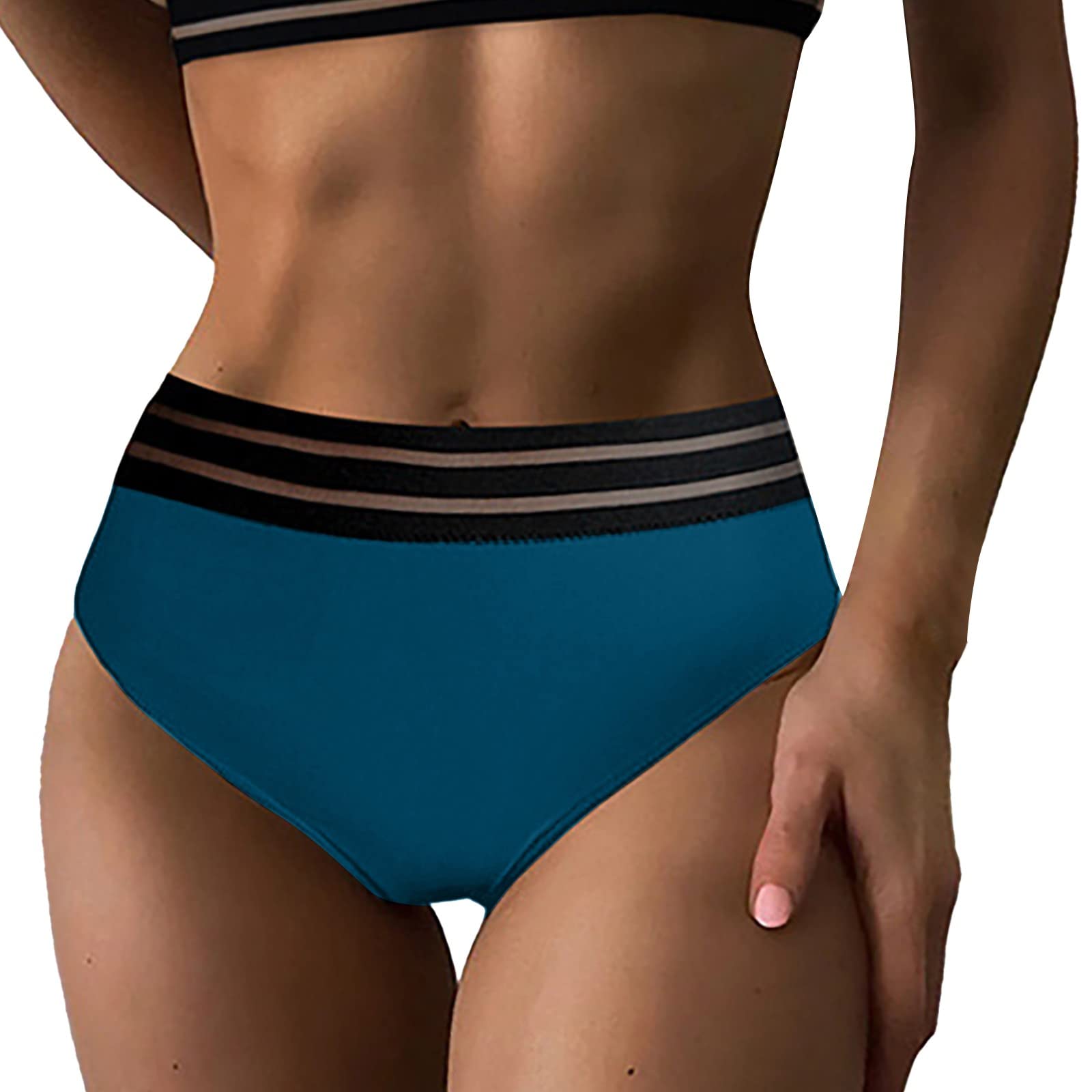 Women's High Waisted Bikini Bottom Swimsuits - Sexy High Cut Hipster Bathing Suits for Beach, Pool & Summer Vacations