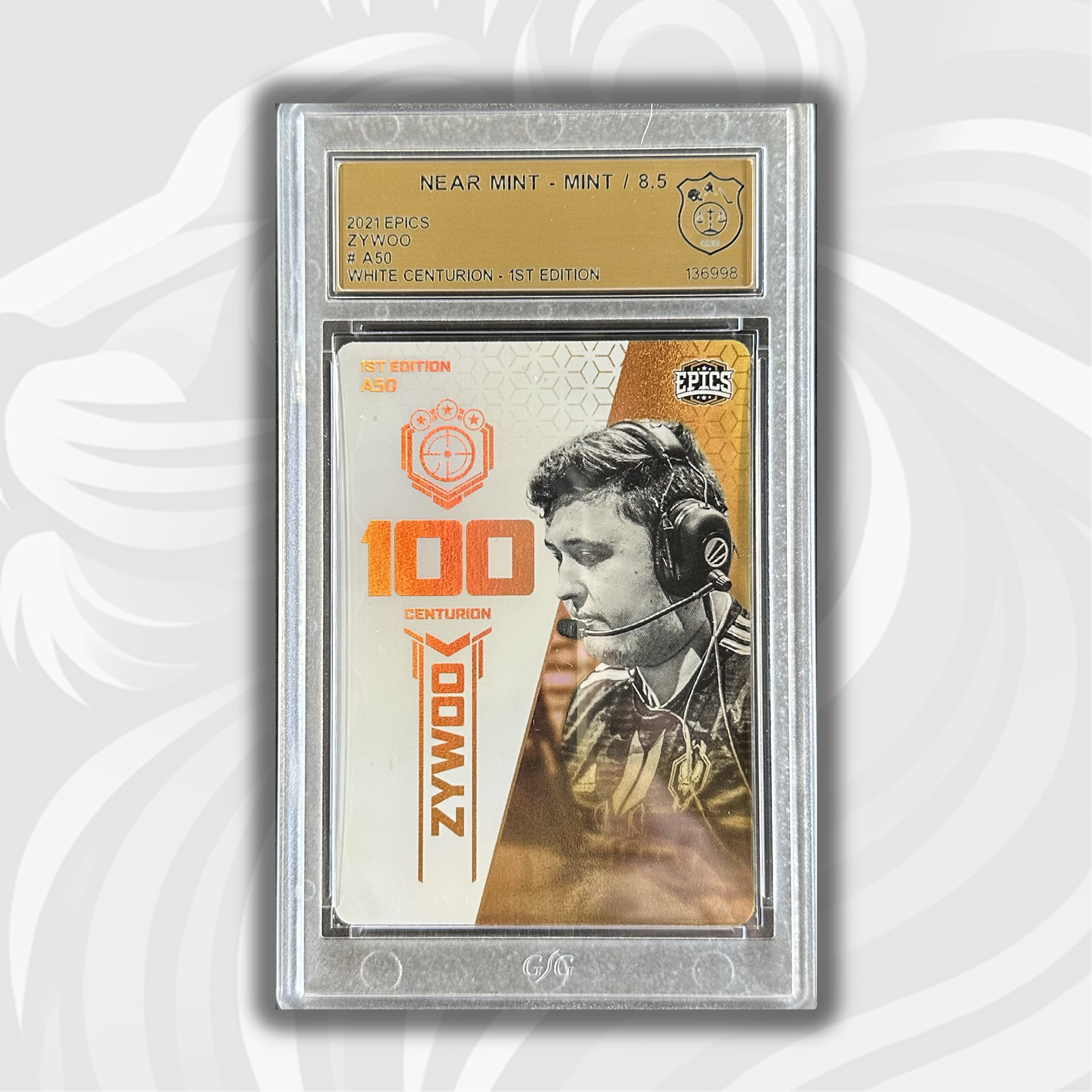 GSG 8.5 Zywoo #A50 White Centurion 1st Edition 2021 Epics Centurion Collectible Trading Card - Perfect for CS:GO Fans, Gaming Collectors & Esports Memorabilia Displays