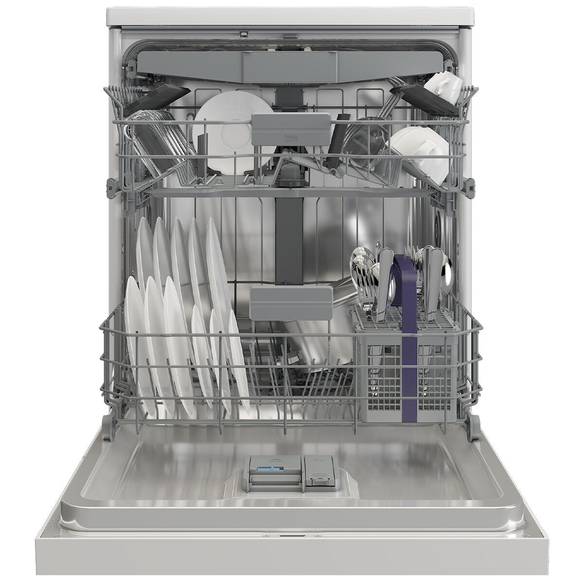 Beko 16 Place Freestanding Dishwasher in White - BDFB1630W | Energy Efficient, Quiet Operation | Perfect for Large Families & Open-Plan Kitchens