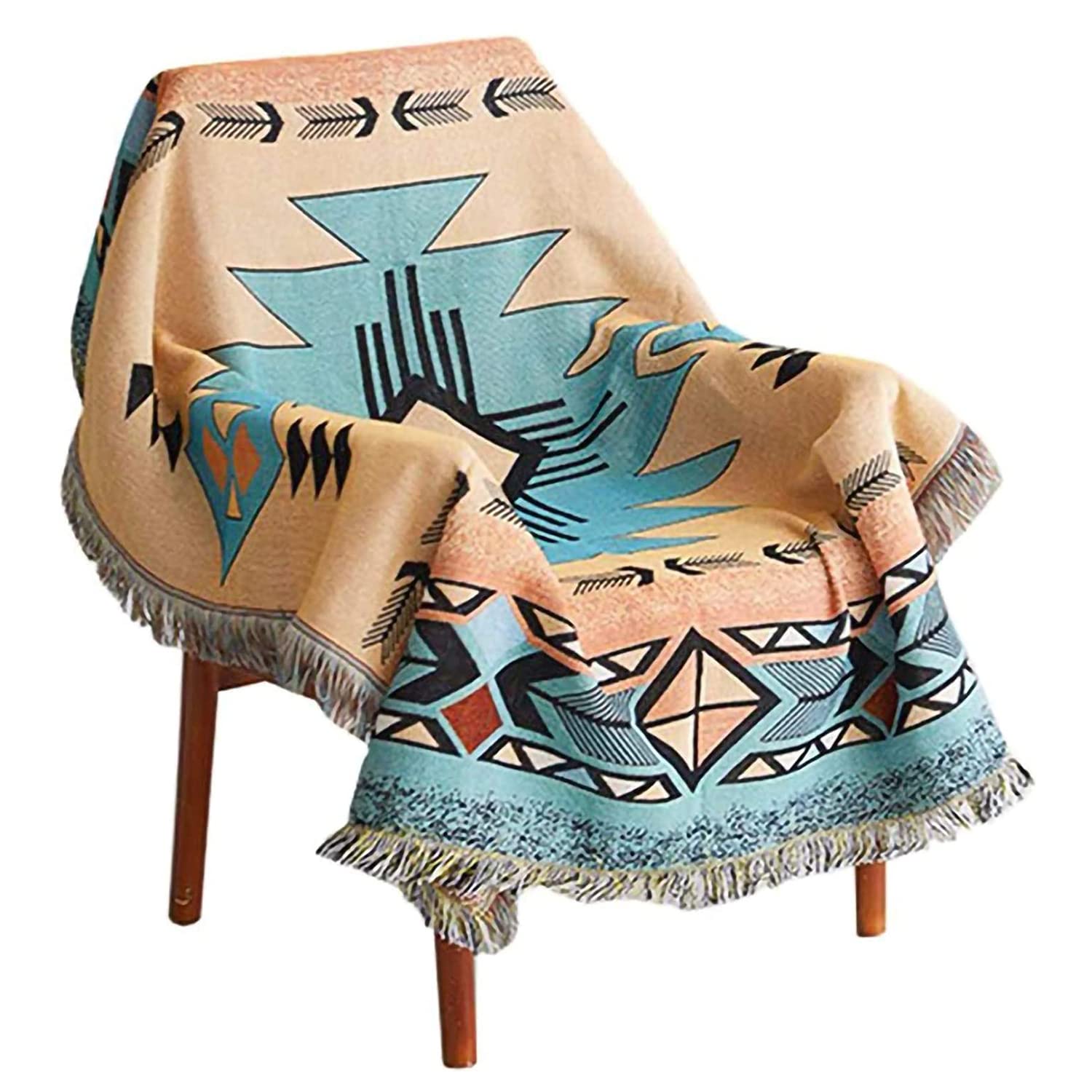 Aztec Throw Blanket - Soft Navajo Indian Blanket & Boho Western Decor | 51x63 Inch Couch Cover for Bed, Sofa, Living Room | Perfect for Home Decor, Cozy Nights & Beach Travel