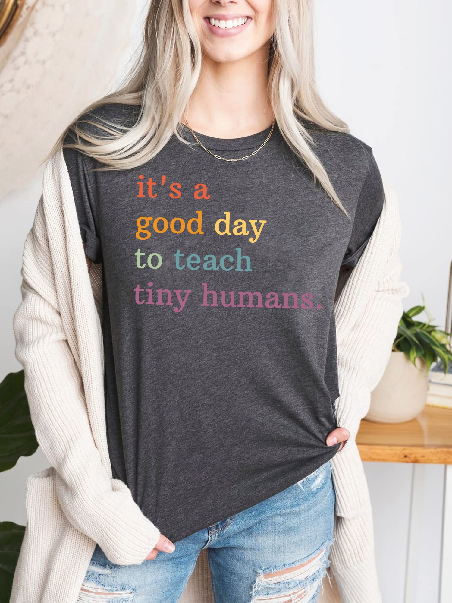 Funny Teacher T-Shirts for Women - Graphic Tees with Cute Teacher Life Designs - Soft Cotton Casual Shirts & Tops - Perfect for Classroom, Teacher Appreciation Week & Casual Wear