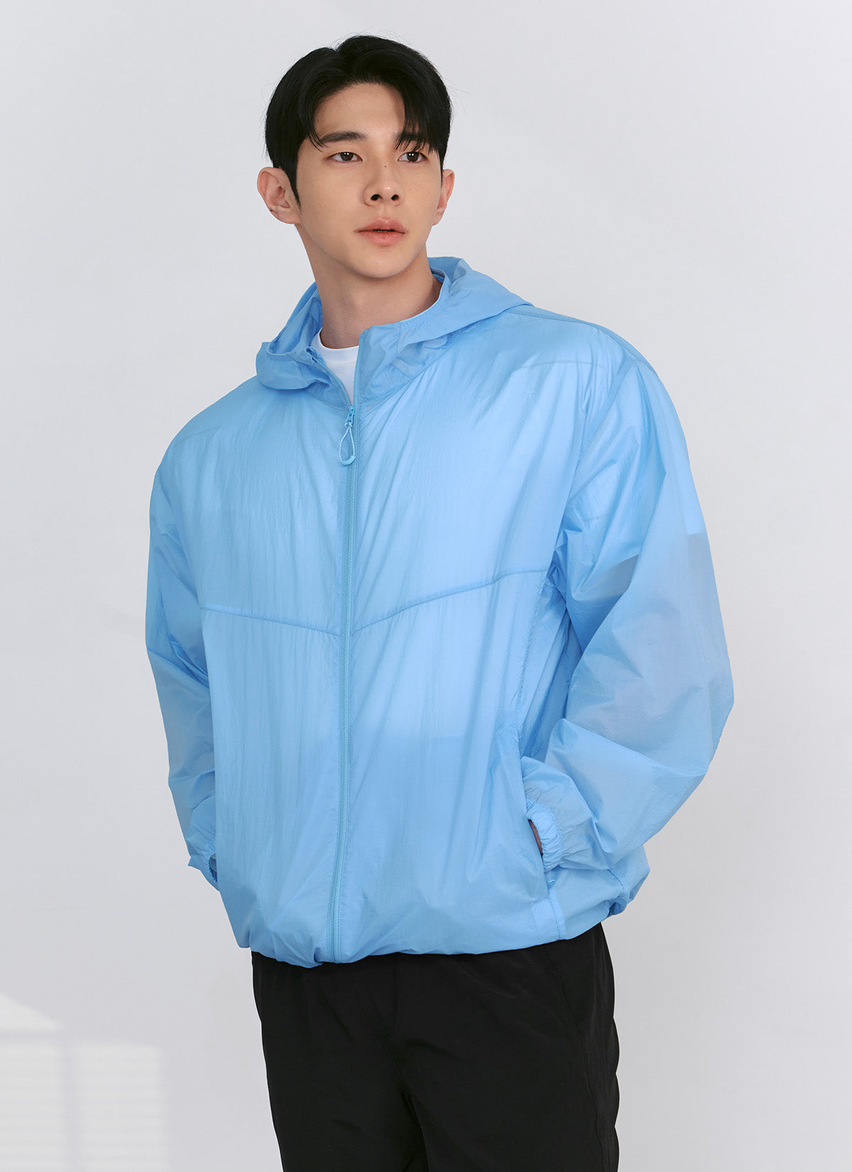 Men's Air Flow Hooded Windbreaker Jacket - Lightweight & Breathable for Running, Hiking & Outdoor Activities