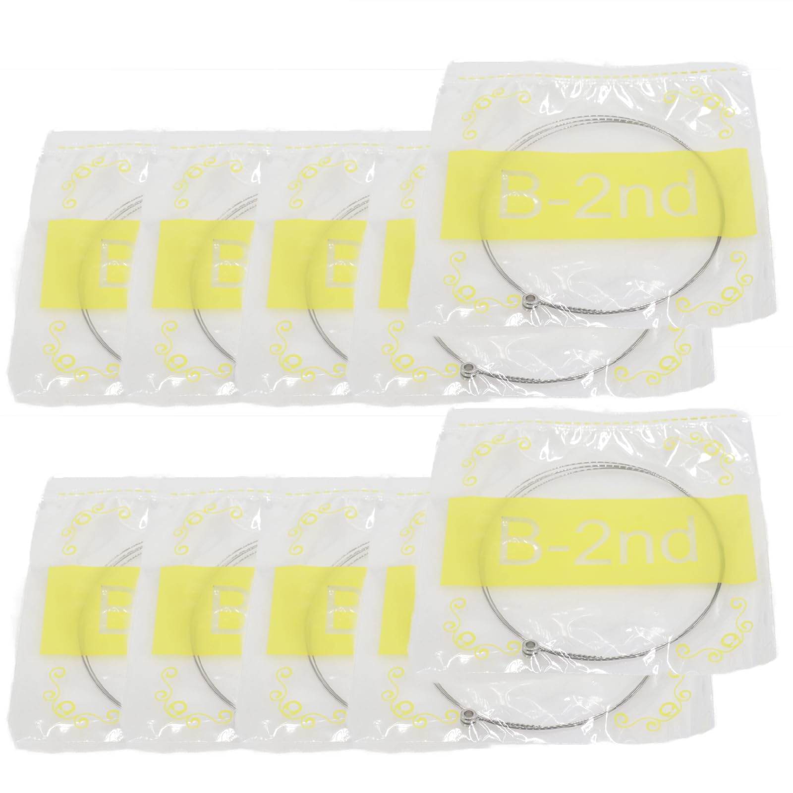 10-Pack Acoustic Guitar Strings - Brass B-2nd Steel Replacement Strings for Bright & Balanced Tone (Light Tension) | Perfect for Live Performances, Studio Recording & Practice Sessions