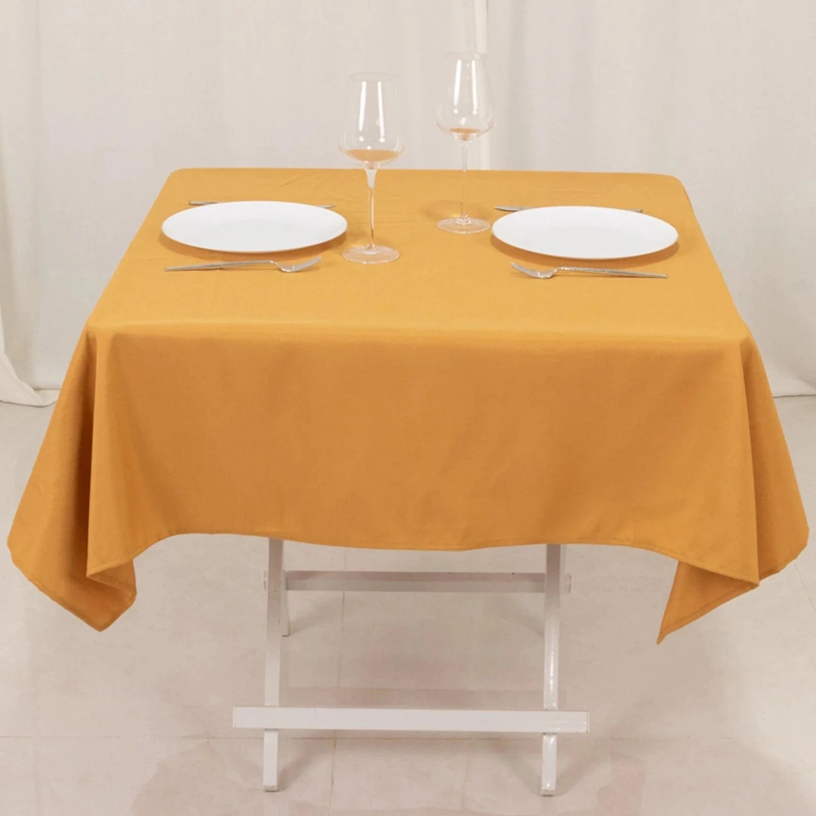 54x54 Inch Premium Square Polyester Tablecloth - Wrinkle & Stain Resistant - Perfect for Dining Tables, Parties, Weddings & Events