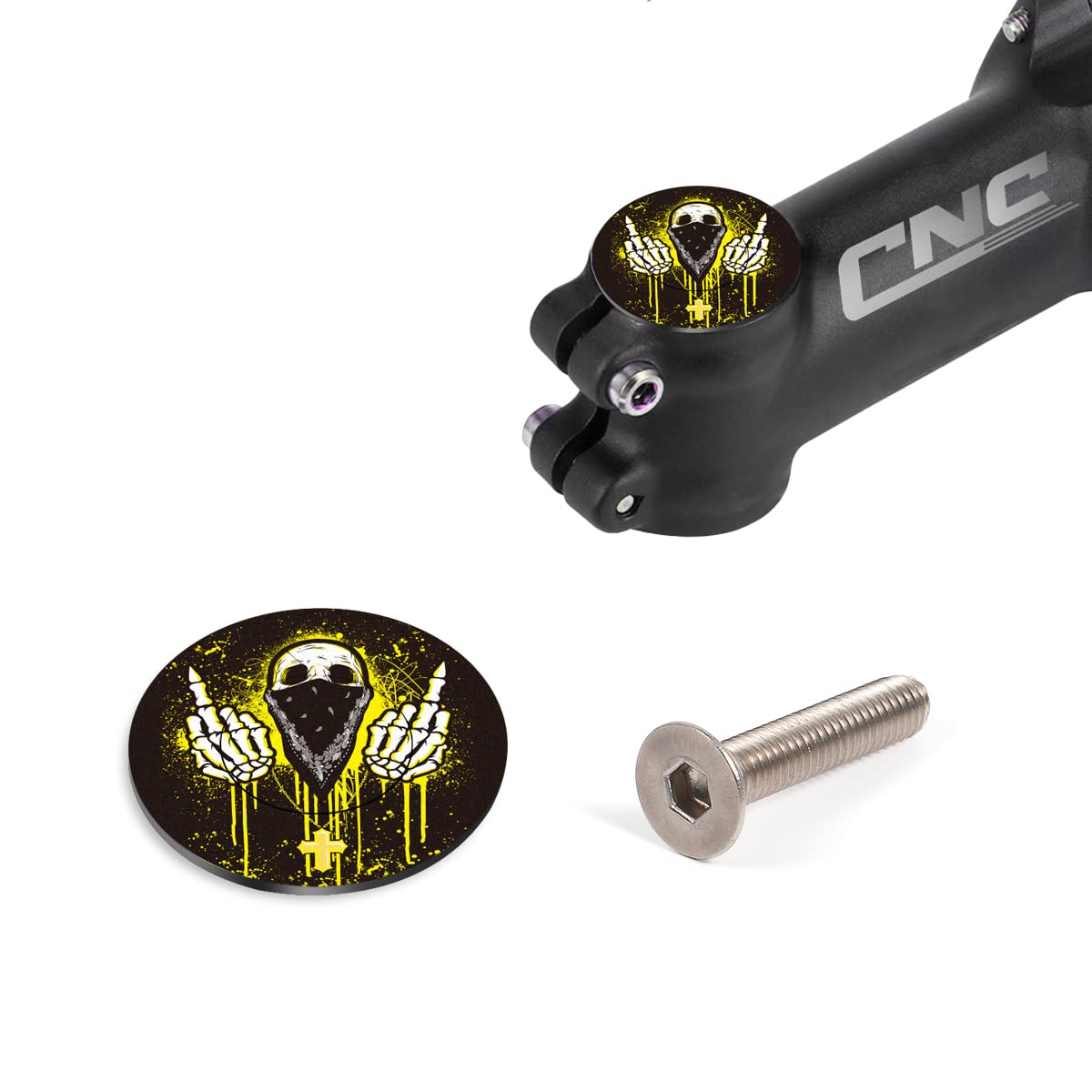 Premium CNC Bike Headset Top Cap with Bolts - Durable MTB Headset Cap for 1 1/8