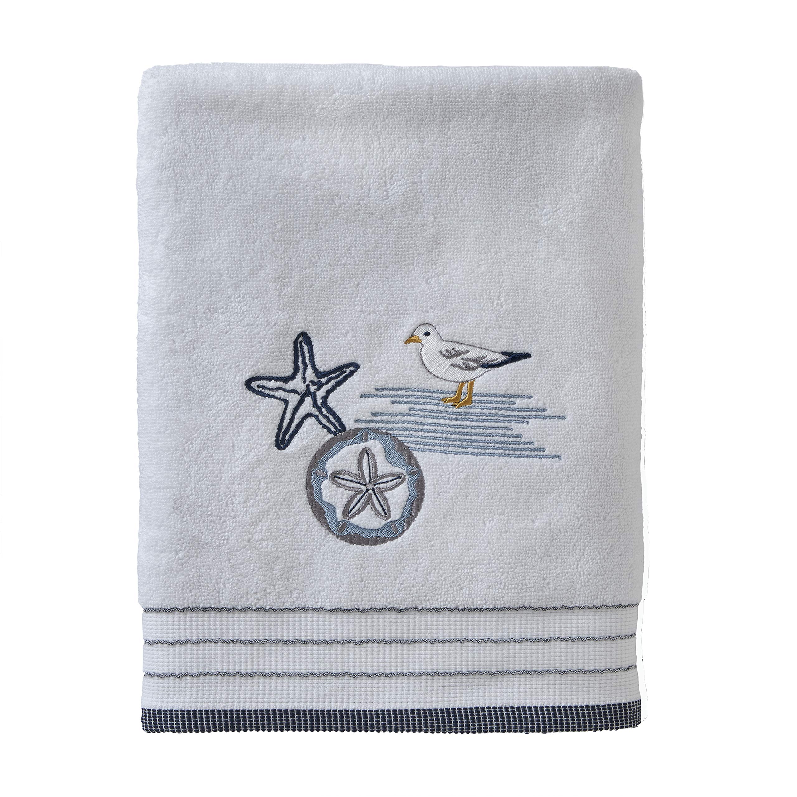 Premium SKL Home Sea Drift Bath Towel - Soft & Absorbent White Bath Towel for Spa, Beach & Luxury Bathroom - Perfect for Hotels, Gyms & Home Use