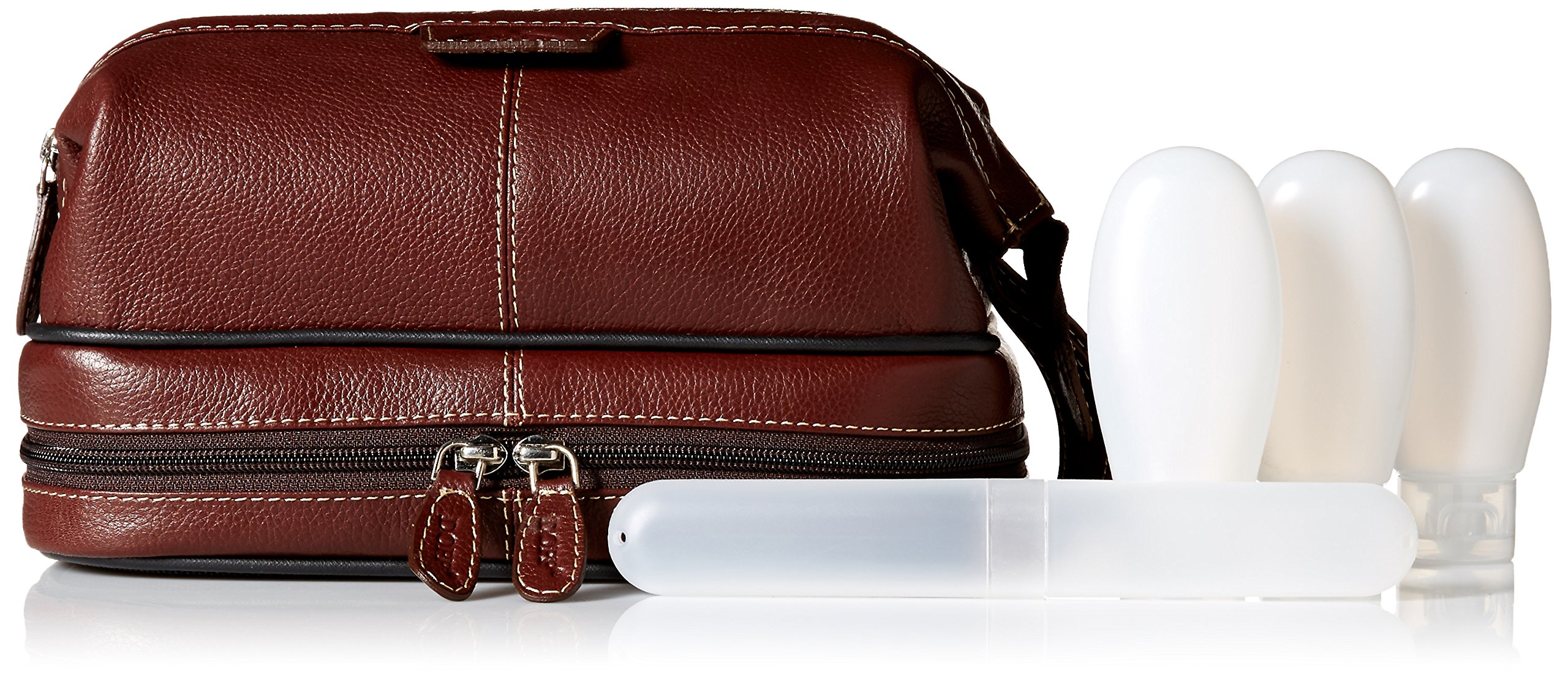 **Premium Leather Dopp Kit for Men - Country Saddle Travel Toiletry Bag (Brown, One Size) - Ideal for Business Trips, Gym, & Weekend Getaways**