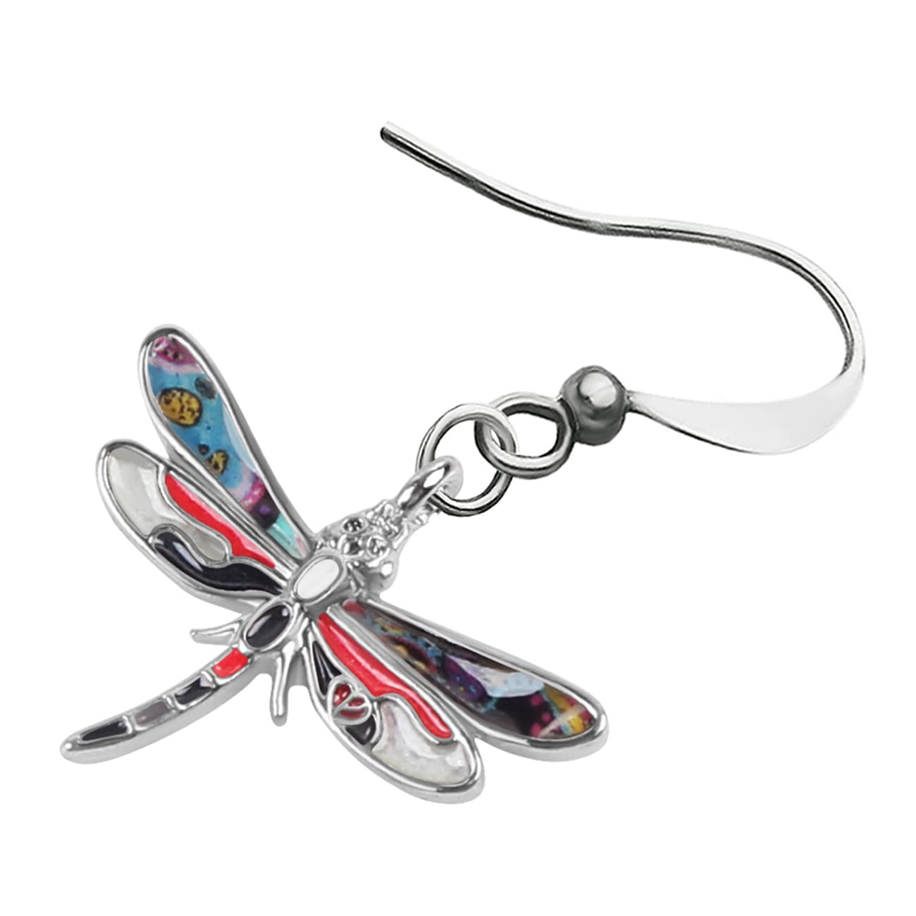 Stylish Alloy Dragonfly Dangle Earrings for Women - Enamel Charm Fashion Jewelry - Perfect Summer Accessories for Parties & Gifts