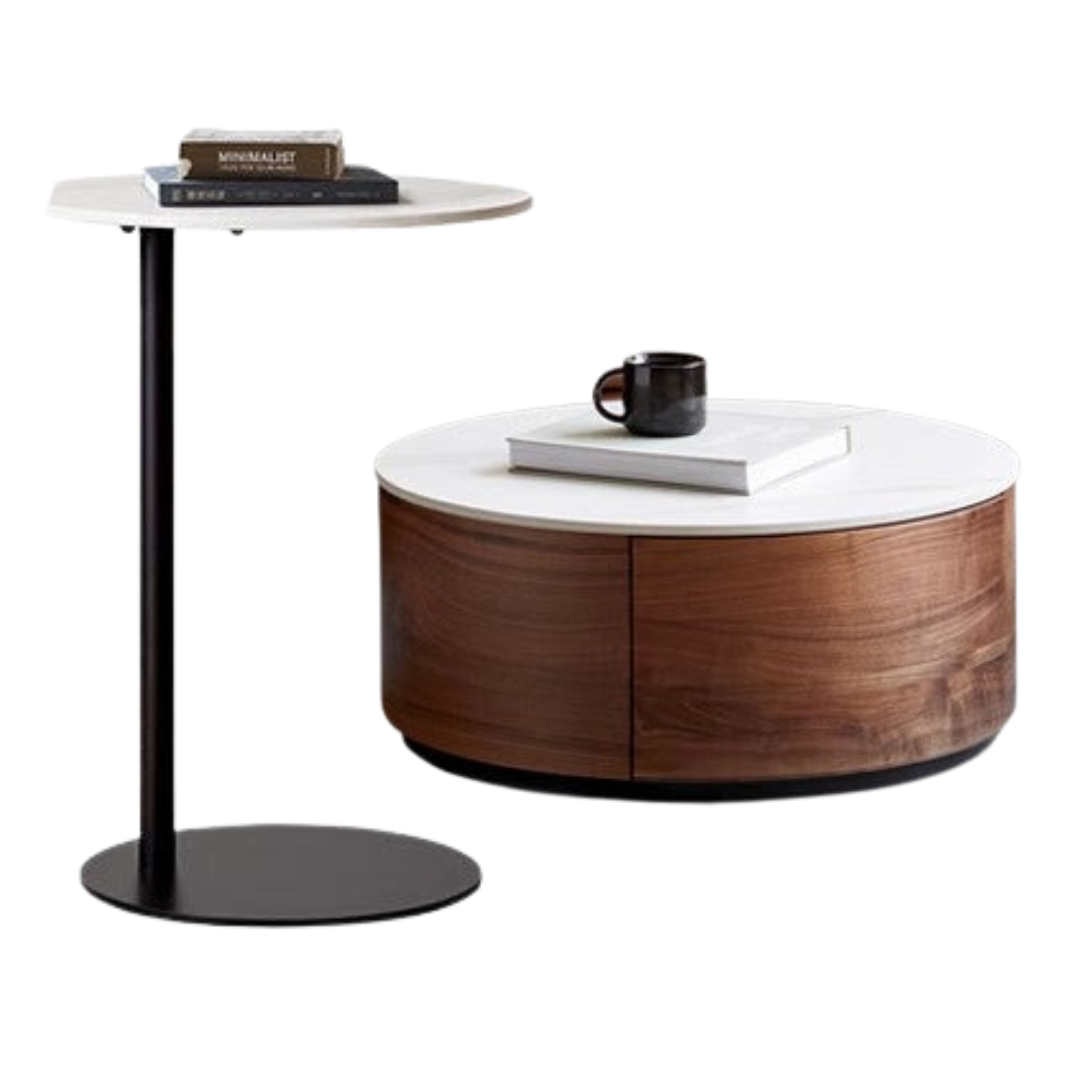 Handcrafted Black Walnut Coffee Table with Natural Slate Top - Perfect for Living Room, Lounge & Modern Home Decor