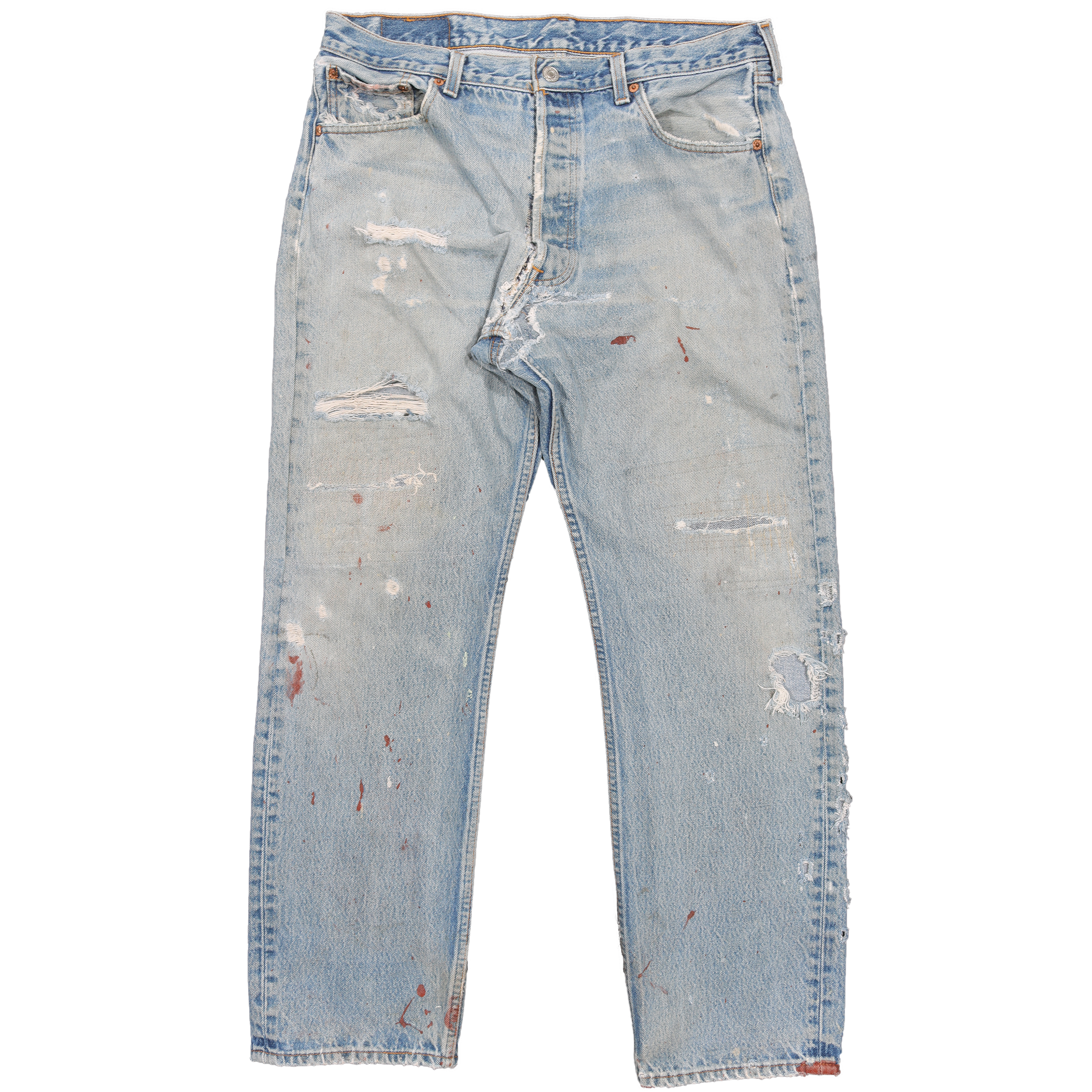 Vintage 1990's Levi's 501 Original Fit Repair Painter Denim Jeans - Classic High Waisted Straight Leg for Men & Women | Perfect for Retro Fashion, DIY Distressing, and Workwear Style