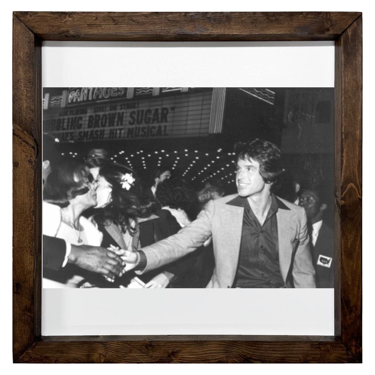 FC Carino Warren Beatty Art Print - 6x6 Inch White Background Wood Framed Wall Decor (FCA #FCAG910187) - Perfect for Living Room, Bedroom or Office Decor