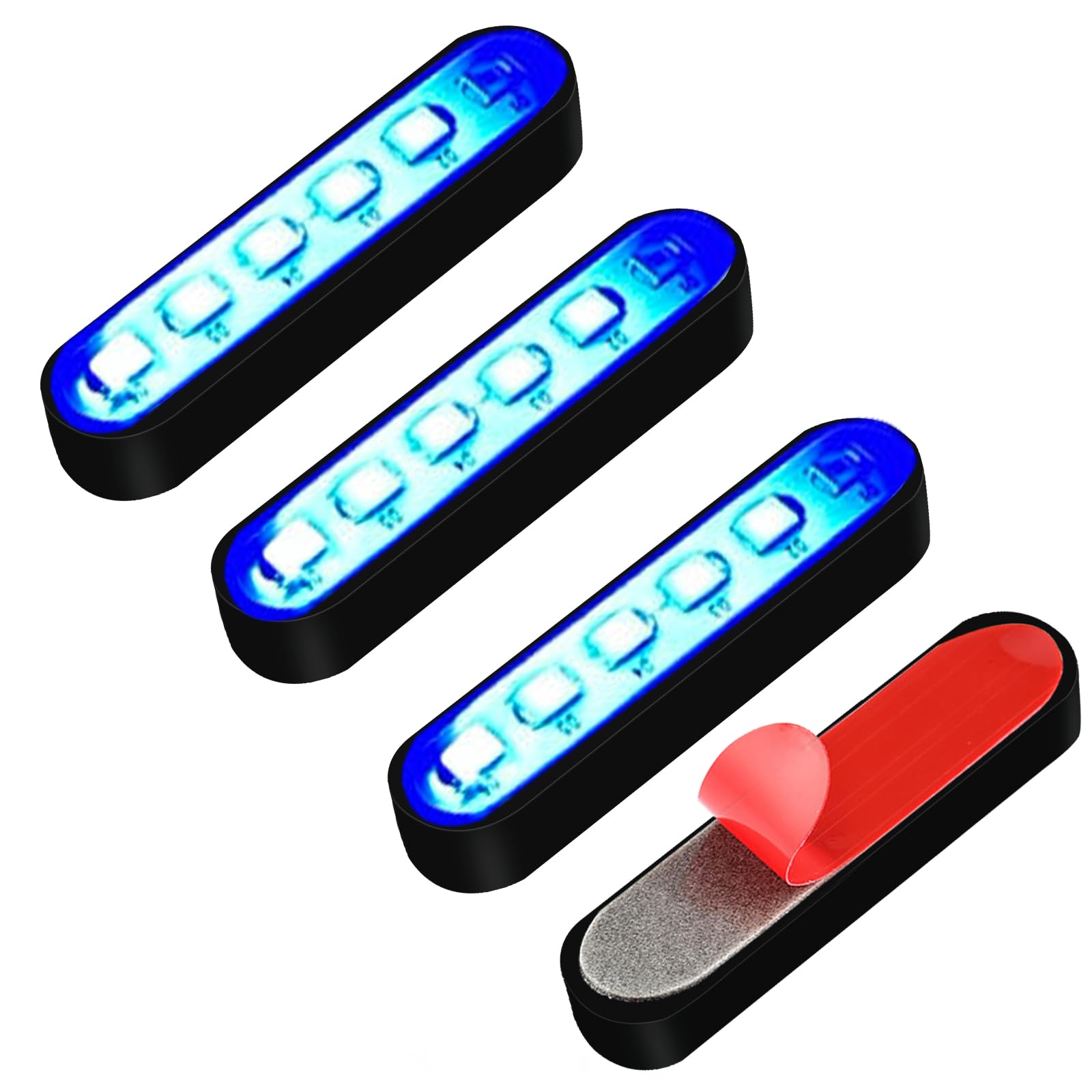 4PCS LED Strip Lights for Motorcycle, 1.5 Inch Waterproof Exterior Driving Lights 6LEDs Kit - DC12V Blue Light Bars for Cars, SUVs, Trucks & ATVs - Perfect for Off-Roading, Night Driving & Vehicle Customization