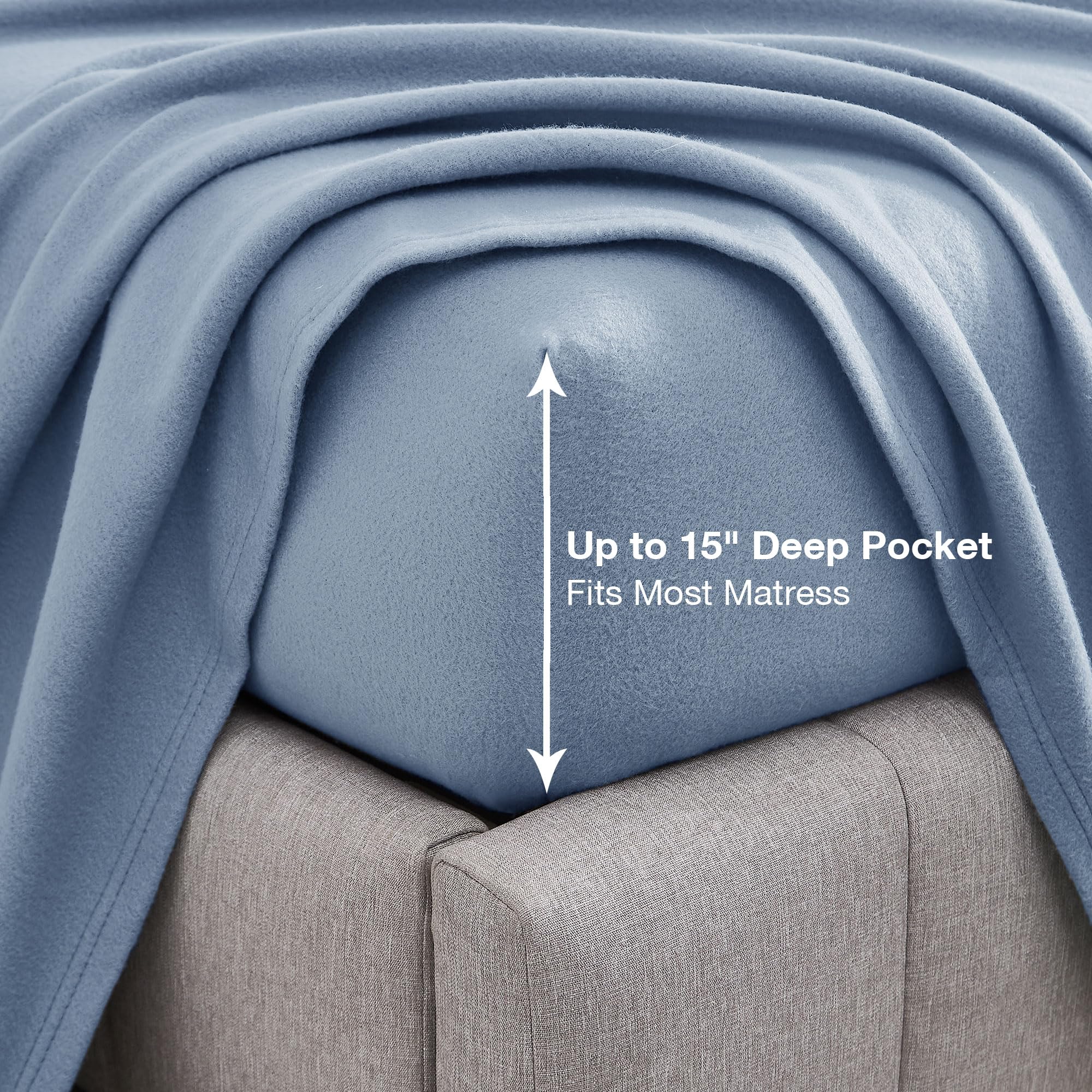 Softan Twin Micro Fleece Sheets Set - 3-Piece Plush Velvet Bedding with 15