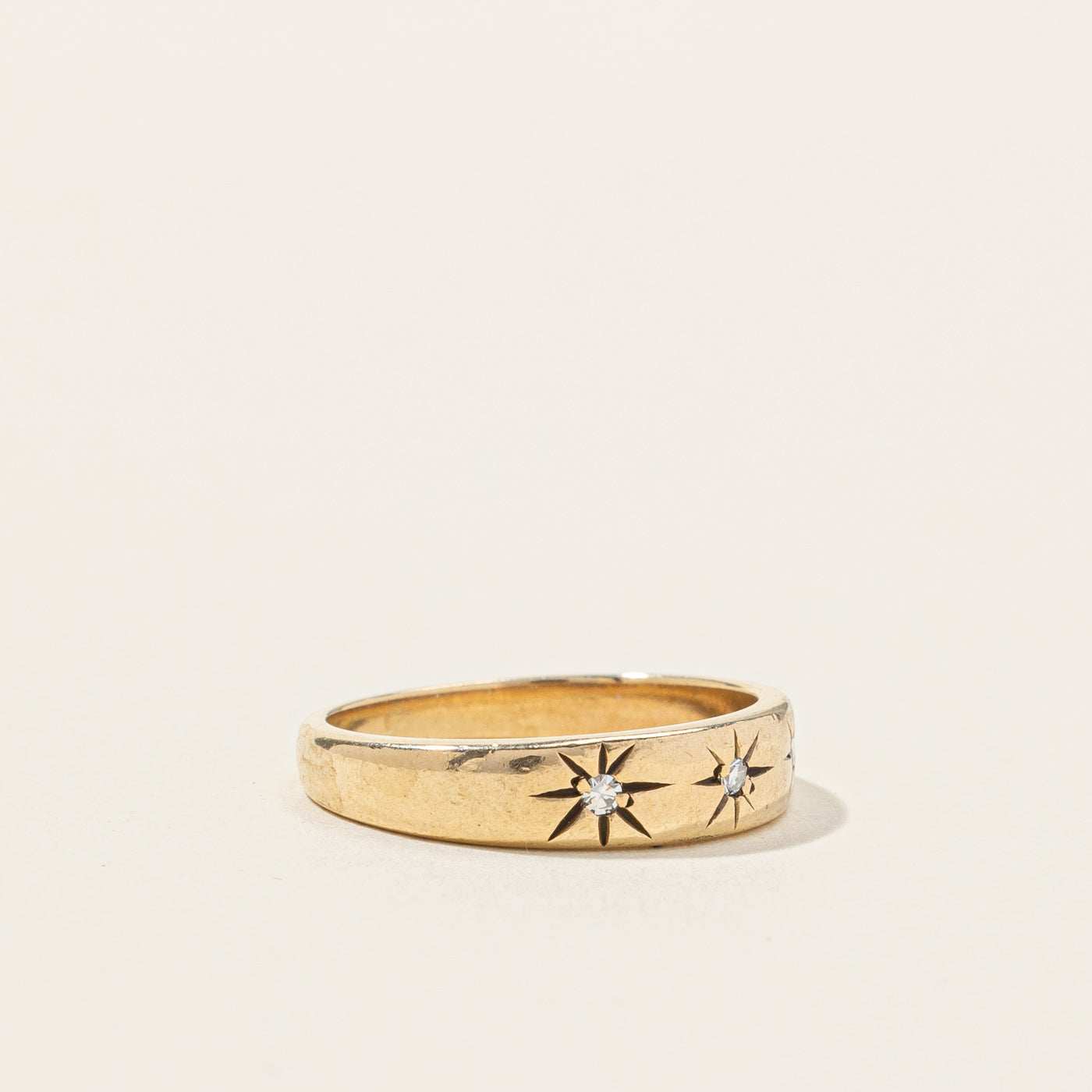 Exquisite Triple Starburst Diamond Ring | 0.04ctw | Size 3.75 | Elegant Stackable Wedding Band for Women | Perfect for Anniversary, Engagement & Everyday Wear