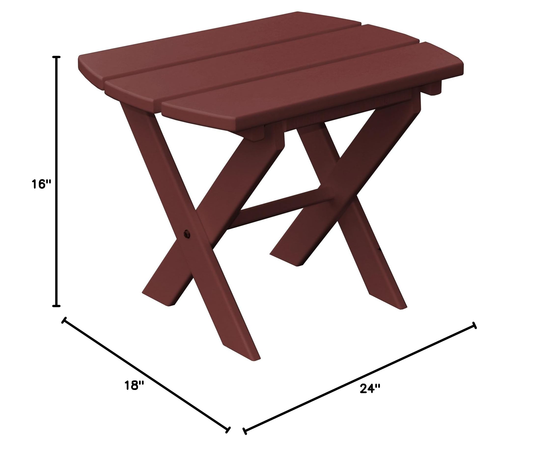 Furniture Barn USA Poly Folding End Table - Cherrywood Finish | Compact Side Table for Small Spaces, Patio, Dorm Room & RV