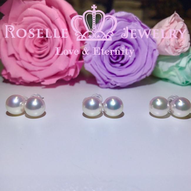 Tsukihana™ Akoya Pearl Stud Earrings 18K White Gold – Classic Elegance for Weddings, Parties & Special Occasions