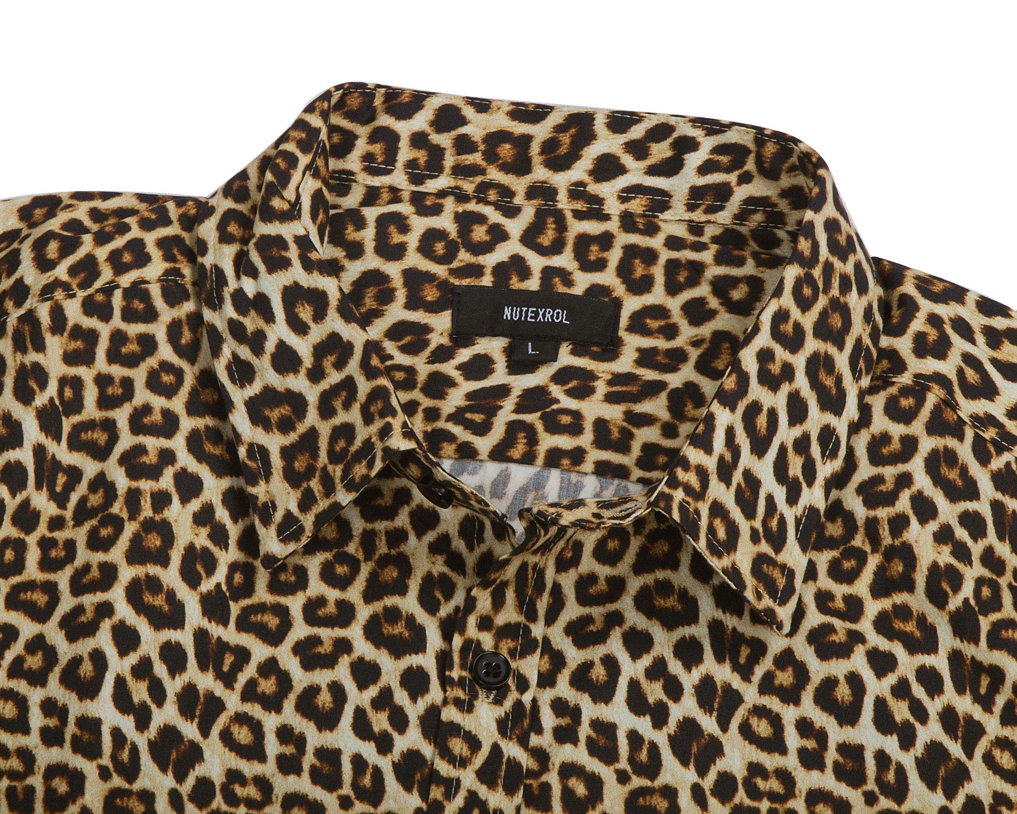 AVANZADA Men's Short Sleeve Hawaiian Shirt - 3D Leopard Print Tropical Button Down Casual Shirt for Summer, Beach Vacation & Party Wear | Lightweight Breathable Fabric for Outdoor Activities