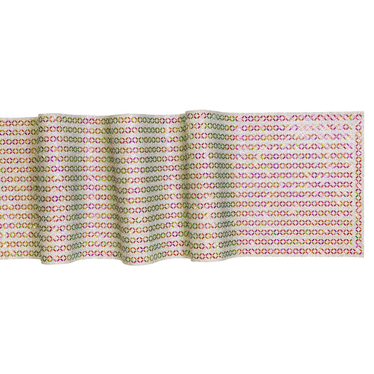 Dazzling X Pattern Glass Rhinestone Table Runner - 90