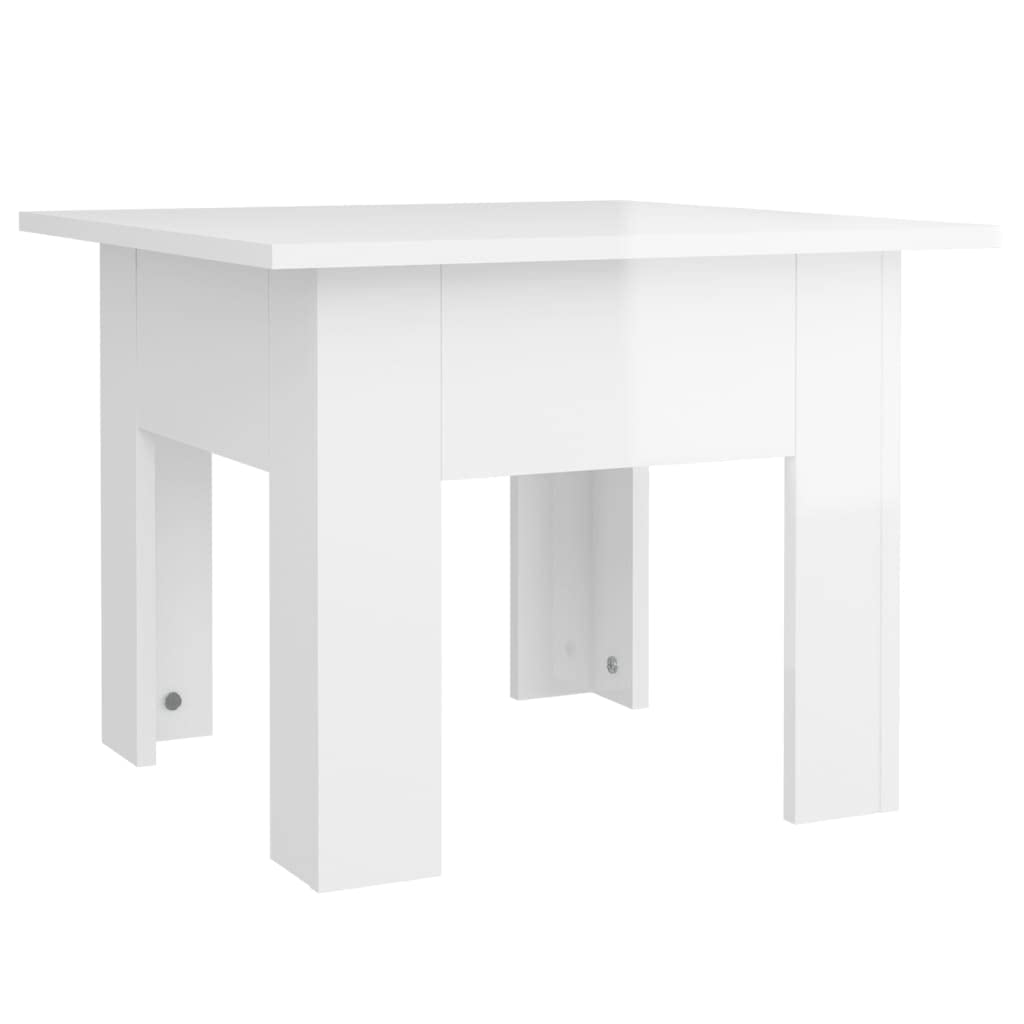 Modern Square Coffee Table for Living Room - High Gloss White 21.7