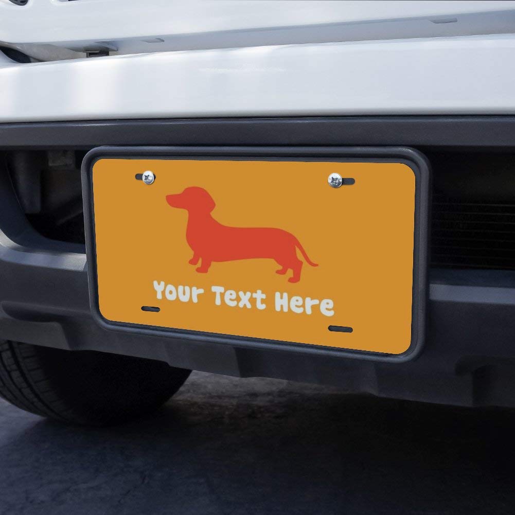 Personalized Custom 1 Line Dachshund Wiener Dog Novelty Metal Vanity License Plate - Unique Pet Gift for Car, Motorcycle, or Home Decoration