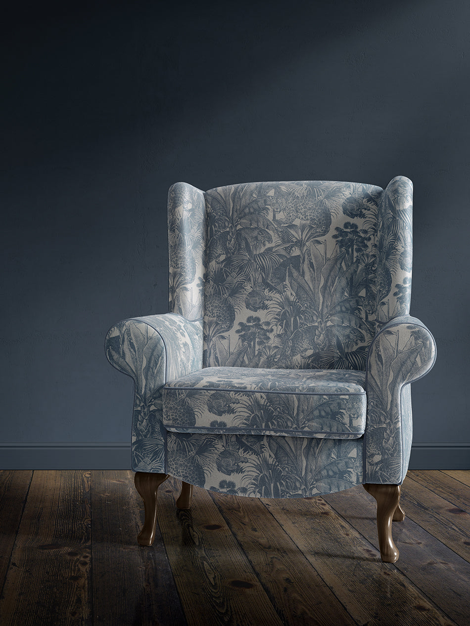 Faunacation 'Bombay Blue' Eco-Friendly Recycled Velvet Fabric Swatch - Perfect for Upholstery, DIY Crafts & Home Decor Projects