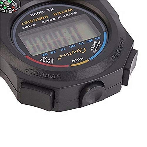 PIA INTERNATIONAL® Sports Stopwatch - Multi-Functional Digital Timer with Alarm, 0.01s Precision, Compass & Date Display - Large Screen for Running, Exercise & Learning - Includes Wrist Strap - Perfect for Track & Field, Swimming, Gym Workouts & Classroom Activities