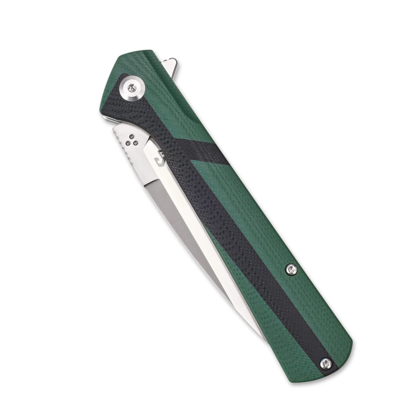 Sitivien ST123 Folding Pocket Knife with D2 Steel Blade & G10 Handle - Tactical EDC Knife with Clip for Outdoor Camping, Hiking, Survival & Everyday Carry (Green) - Perfect for Bushcraft, Hunting & Outdoor Adventures