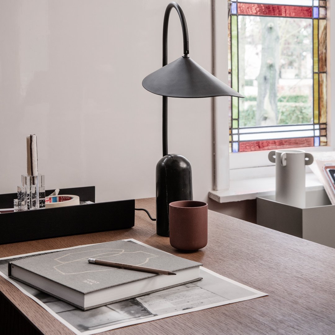 Ferm Living Arum Table Lamp - Modern Scandinavian Design LED Desk Light for Bedroom, Living Room & Office - Warm White Lighting for Cozy Ambience