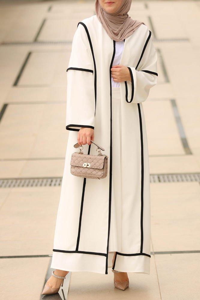 White Sport Abaya for Women - Modest Islamic Prayer Dress - Perfect for Gym, Yoga & Outdoor Activities