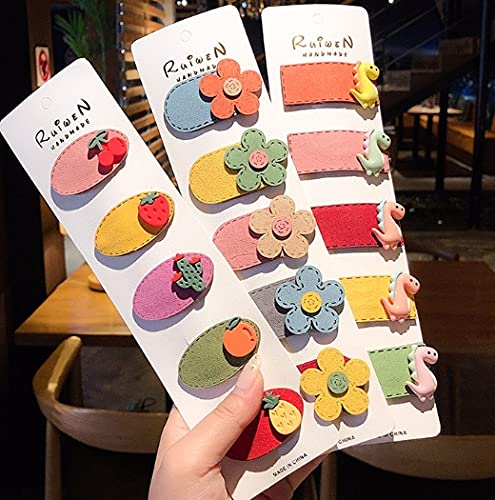 AnnaCreations 12-Pack Cute Cartoon Animal Hair Clips for Girls - Fun Fruit-Themed Barrettes for Toddlers, Kids & Teens - Perfect for School, Parties & Daily Hair Accessories