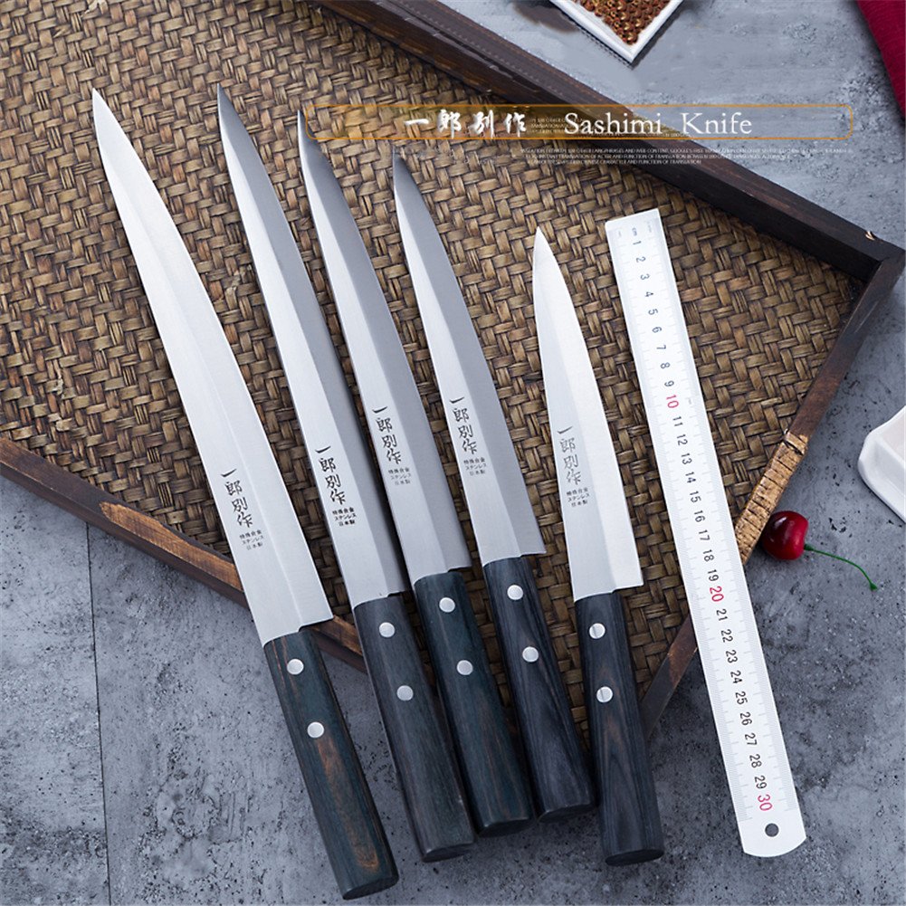 Premium 9-inch Japanese Sashimi Knife - High Carbon Stainless Steel Blade with Ergonomic Wood Handle - Professional Chef's Knife for Sushi, Fish Fillet & Meat Cutting - Ideal for Home Kitchens & Culinary Enthusiasts