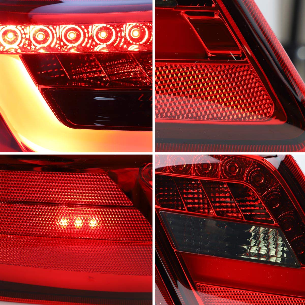 VLAND LED Red & Smoked Tail Lights for Toyota Camry Sedan 2006-2011 - Replacement Rear Lamps (Not Compatible with Hybrid & Camry LE Models) | Enhanced Night Visibility & Stylish Upgrade for Your Vehicle