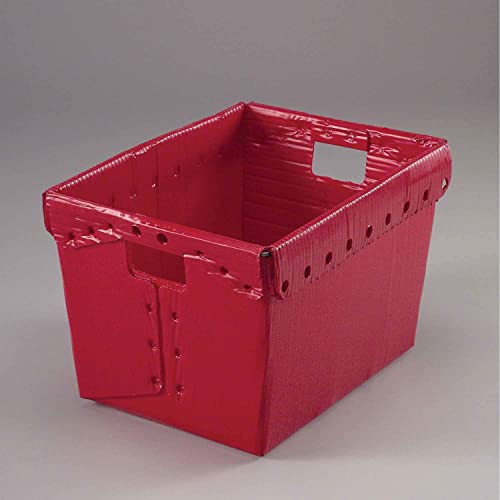 10-Pack Red Corrugated Plastic Mail Totes Without Lids - 18.5x13.25x12 Inches - Durable Postal Bins for Shipping, Storage & Office Organization | Perfect for Warehouses, Mailrooms & Industrial Use