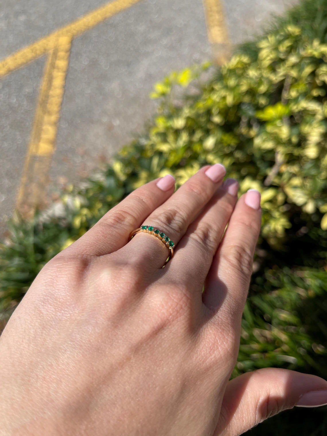 0.45 Carat Colombian Emerald Wedding Band - Rich Green Sparkle Ring for Women | Elegant Engagement & Anniversary Jewelry Gift for Her