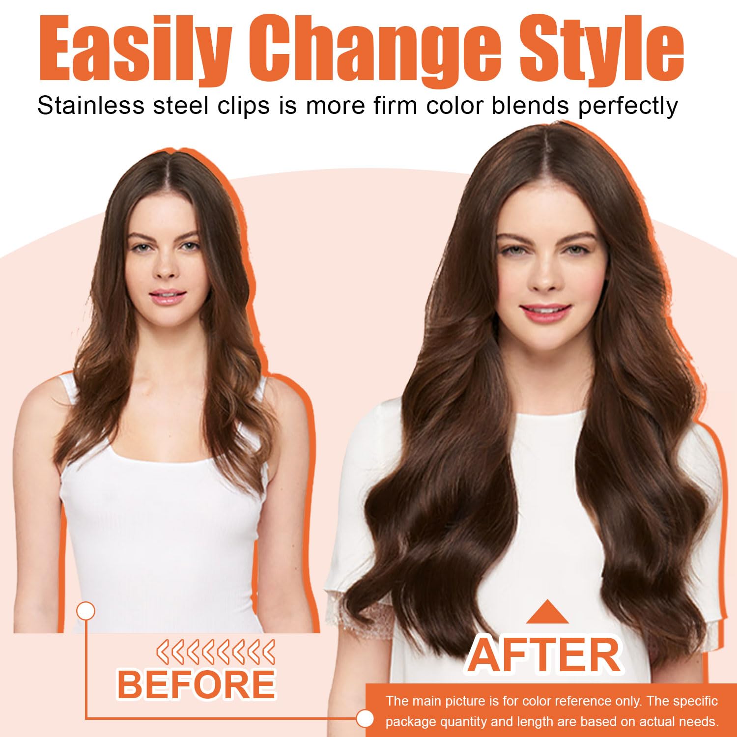 XDhair 100% Real Human Hair Clip in Extensions - 14 Inch, 6pcs 100g, Balayage Ombre Walnut Brown to Ash Brown Blonde - Straight Hair Extensions for Women - Perfect for Daily Styling, Parties & Special Occasions
