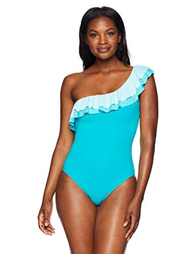 Bleu Rod Beattie Women's One-Piece Swimsuit with Ruffle Shoulder - Sexy Bathing Suit for Beach, Pool & Vacation | Plus Size Swimwear for Women