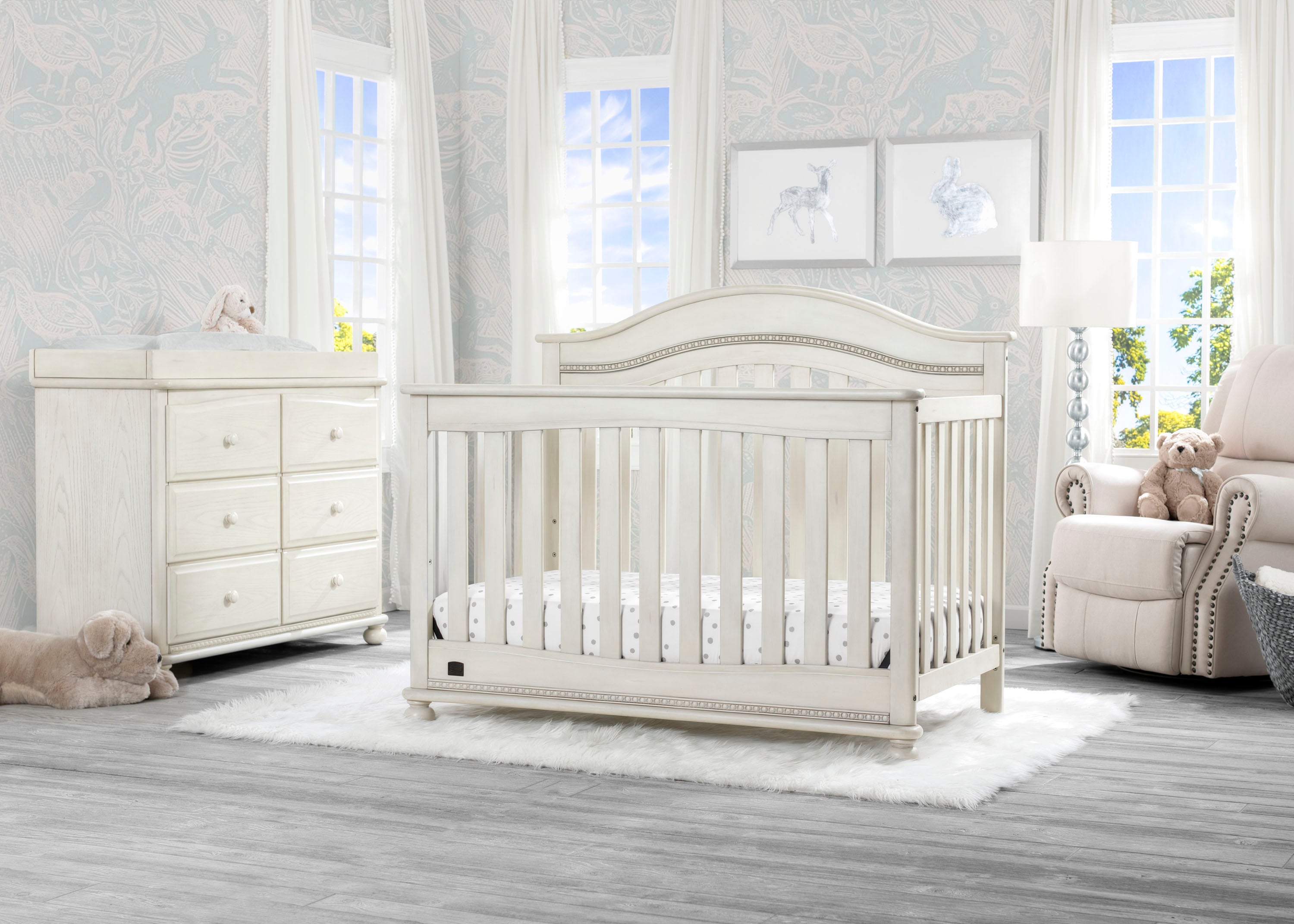 Bristol 4-in-1 Convertible Baby Crib - Toddler Bed, Daybed & Full-Size Bed Frame - Safe Nursery Furniture for Newborns & Kids - Perfect for Bedrooms, Daycare & Guest Rooms