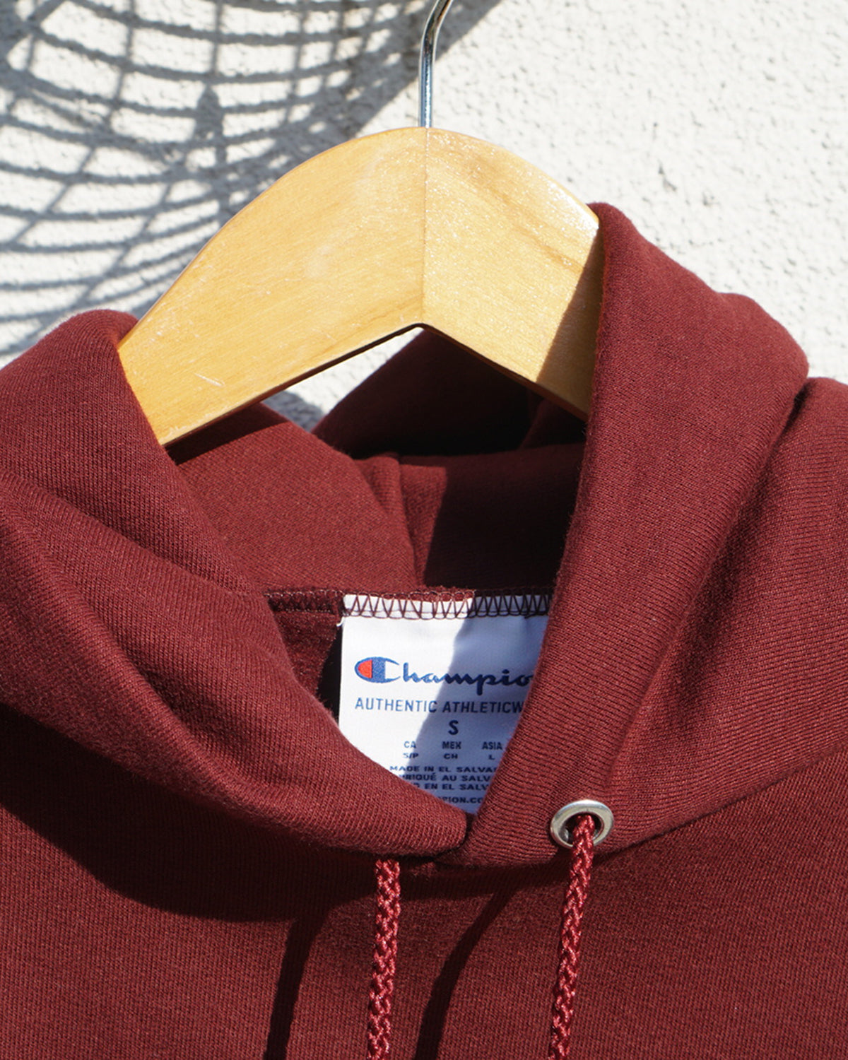 Champion Double Logo Hoodie for Men & Women - Find the Space Collection - Maroon Pullover Sweatshirt for Casual Wear, Street Style & Gym Comfort